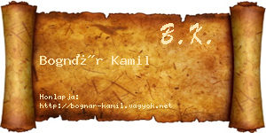 Bognár Kamil névjegykártya